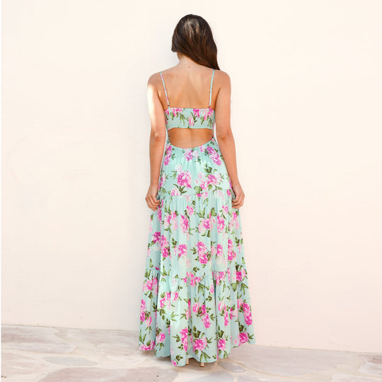 Damen Maxi Kleid mit floralen Mustern R&B