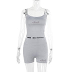 Damen sportliches Crop-Top und Shorts-Set R&B