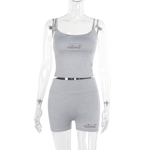 Damen sportliches Crop-Top und Shorts-Set R&B