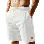 Herren nan lässige Bermudashorts aus feinstrukturiertem Baumwollmix mit elastischem Bund und Kordelzug R&B