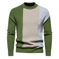 Herren Strickpullover mit modernem Farbblockdesign und hohem Kragen