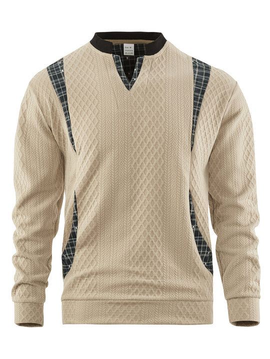 Herren Strickpullover mit modischen Karoelementen R&B