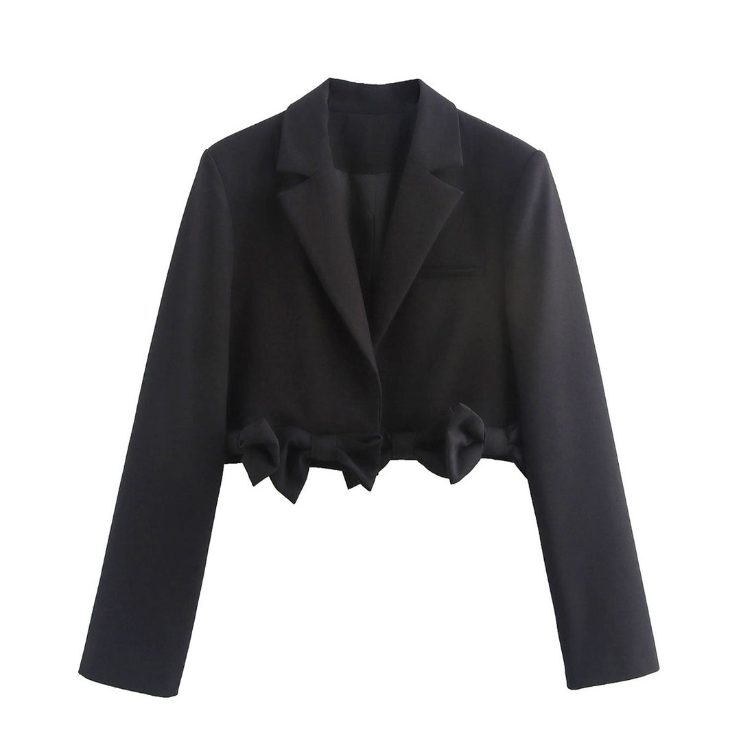 Damen cropped Blazerjacke mit Rüschendetails und schickem Schnitt R&B
