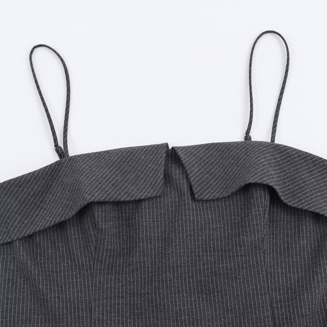 Damen Minikleid mit Rüschen und verstellbaren Trägern R&B
