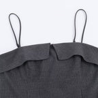 Damen Minikleid mit Rüschen und verstellbaren Trägern R&B