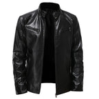 Herren stylische Kunstleder-Motorradjacke im Biker-Stil R&B