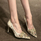Damen Pumps mit luxuriösem Schmuckdetail R&B