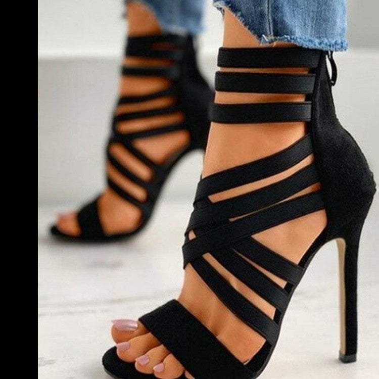 Damen Elegante Riemchen-Pumps mit modischem Schnitt und hohem Absatz