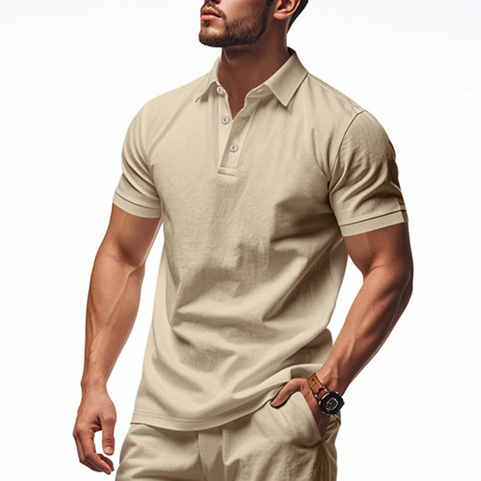 Herren Polo-Hemd mit strukturiertem Design und hochwertiger Baumwolle R&B