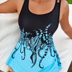 Damen Tankini-Set mit eleganter Flatteroptik und modernem Tiermotiv R&B