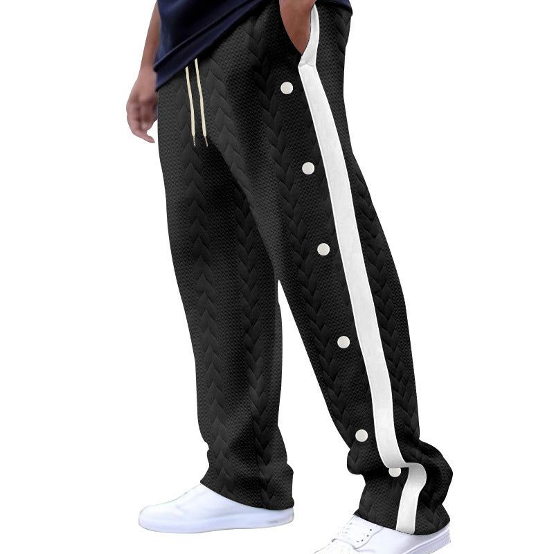 Herren lässige Cargo-Hose mit seitlichen Druckknöpfen und modernen Textilstrukturen R&B