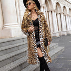Damen Luxuriöser Kunstpelzmantel mit Leopard-Design R&B