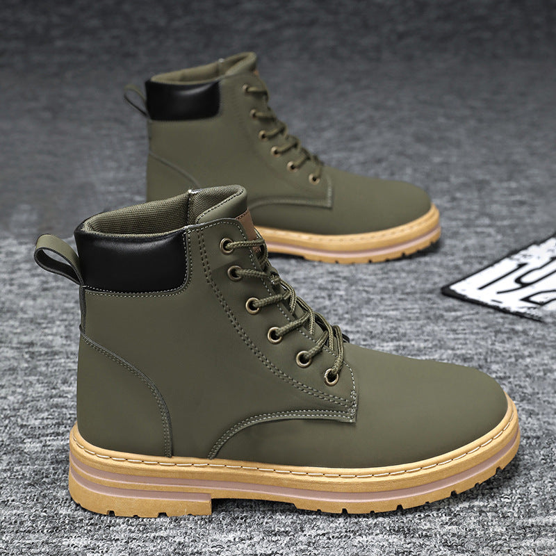 Herren robuste Lederstiefeletten mit rutschfester Sohle und weicher Innensohle R&B