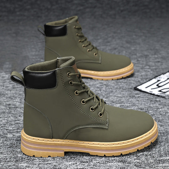 Herren robuste Lederstiefeletten mit rutschfester Sohle und weicher Innensohle R&B