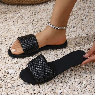 Damen modische Riemchen-Sandalen aus geflochtenem Material R&B