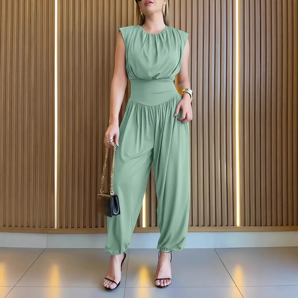 Damen modischer Jumpsuit mit elastischem Taillenbund und innovativem Schnitt R&B