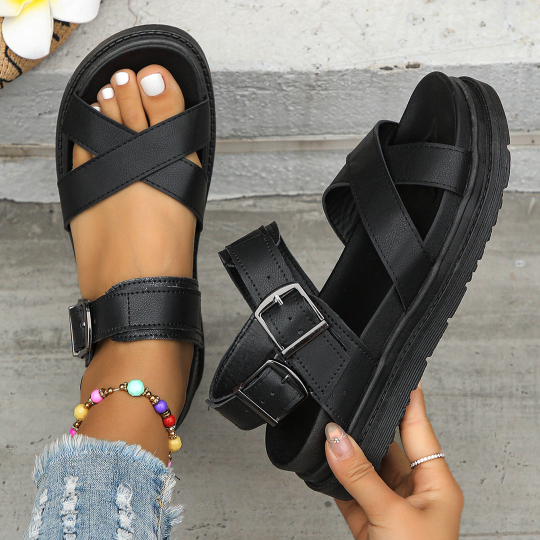 Damen Multicolor Sandalen mit verstellbarem Riemen und rutschfester Sohle R&B