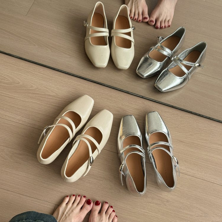 Damen Ballerinas mit modischem Riemchen und eleganter Schnallenverzierung R&B