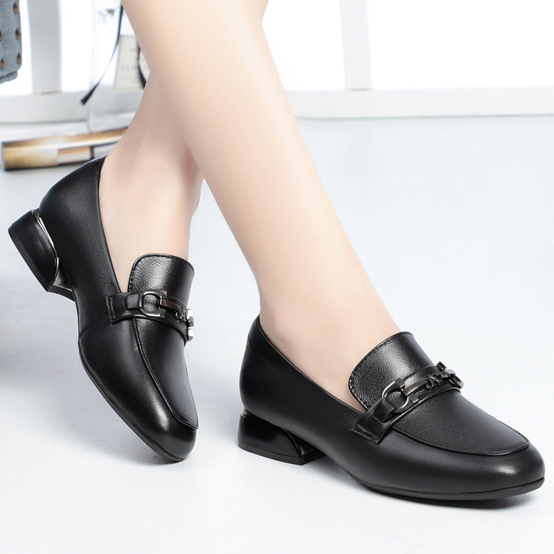 Damen Mokassins mit eleganter Schnallenverzierung und komfortablem Blockabsatz R&B