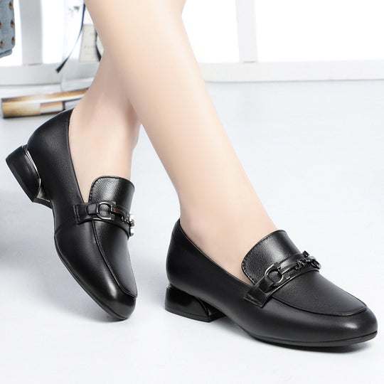 Damen Mokassins mit eleganter Schnallenverzierung und komfortablem Blockabsatz R&B
