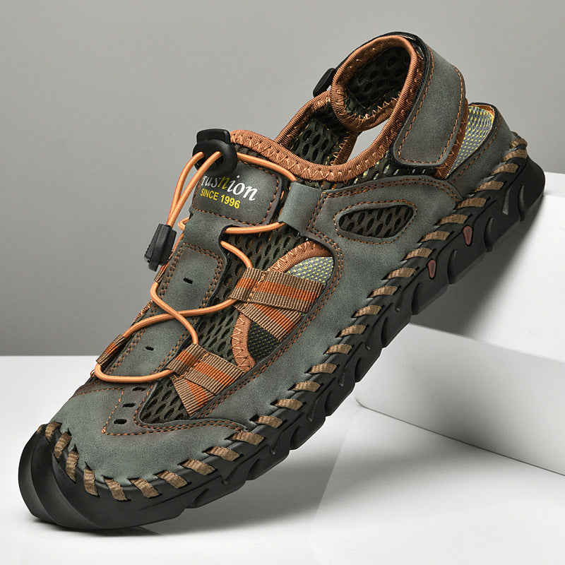 Herren Wasserdichte und atmungsaktive Outdoor-Sandalen mit flexiblem Kordelzug R&B