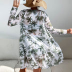 Damen Strandset mit floralem Kimono und Crop-Top R&B