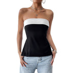 Damen Bandeau-Top mit eleganten Farbblockdesign R&B