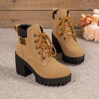 Damen Schnürstiefeletten mit markanten Profilsohlen und elegantem Anhänger R&B