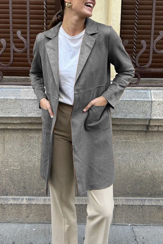 R&B | Langer Wildleder Trenchcoat