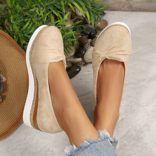 Damen Wedge-Pantoletten mit dekorativem Knoten R&B