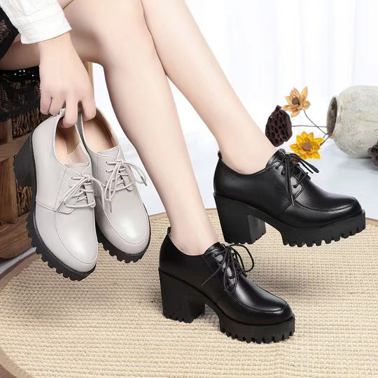Damen Trendige Schnürstiefeletten mit robustem Blockabsatz R&B