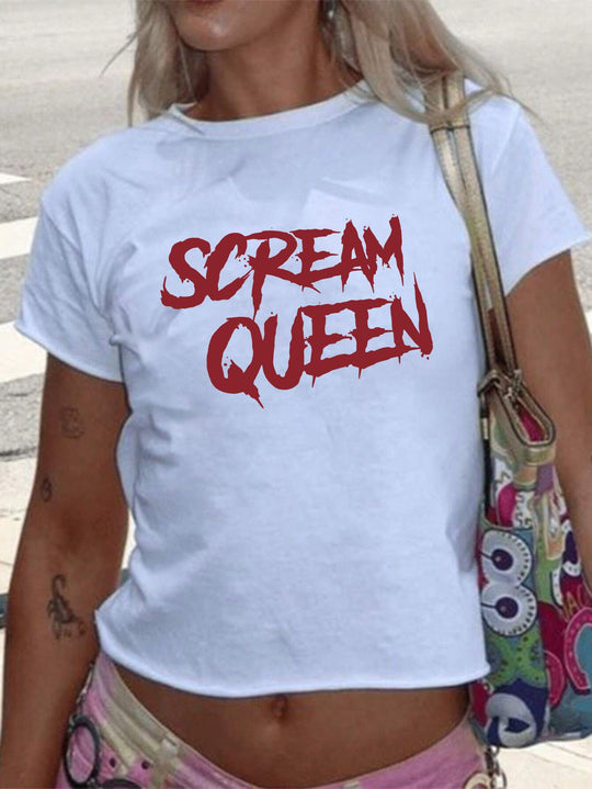 Damen T-Shirt mit funkelndem Discokugel-Motiv und zeitgemäßem Schleifendetail R&B
