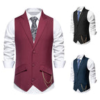 Herren elegante Anzugweste mit praktischen Taschen und modischen Akzenten R&B