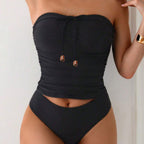 Damen Bandeau-Bikini mit elegantem Schnürdetail R&B