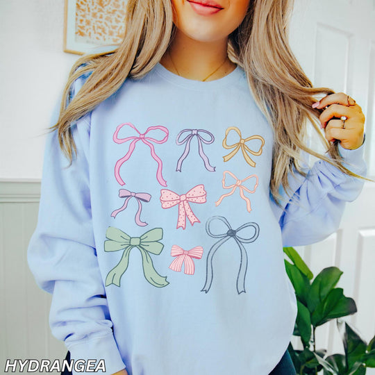 Damen lässiger Sweatshirt mit bunten Schleifenmotiven R&B