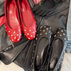 Damen Ballerinas mit luftiger Lochmusterung und trendigen Punkten R&B