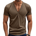 Herren nan athletisches schlank geschnittenes Henleyshirt mit verlängerter Knopfleiste und Baumwollstretch R&B
