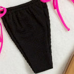 Damen Triangel-Bikini mit verstellbaren BindR&Bändern und modischer Textur R&B