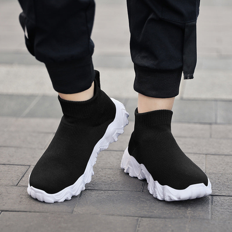 Damen nan elastischer Strick-Sockenschuh mit ergonomischer Wellen-Plateausohle R&B
