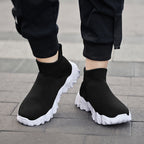 Damen High-Top Sneakers mit elastischem Strick-Obermaterial und rutschfester Sohle