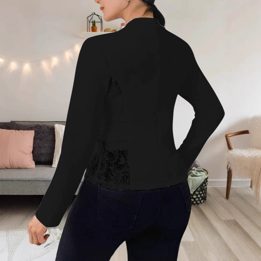 Damen elegante Blazerjacke mit Spitze und modernem Schnitt R&B