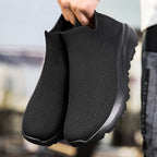 Unisex nan elastischer Strick-Schlupfschuh mit konturierter viskoelastischer Innensohle und rutschfester stoßdämpfender Laufsohle R&B
