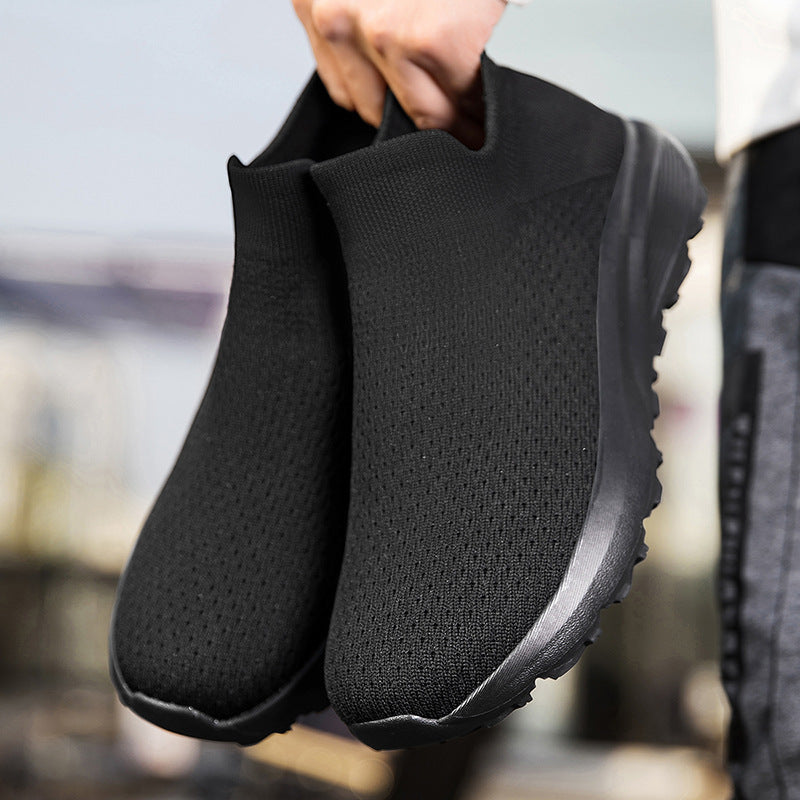 Unisex nan elastischer Strick-Schlupfschuh mit konturierter viskoelastischer Innensohle und rutschfester stoßdämpfender Laufsohle R&B
