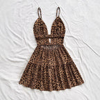 Damen Kleid mit raffiniertem Leo-Design und verstellbaren Trägern R&B