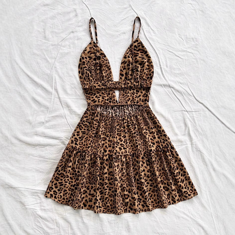 Damen Kleid mit raffiniertem Leo-Design und verstellbaren Trägern R&B
