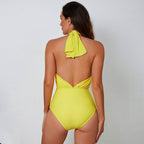 Damen Einteiler Badeanzug mit asymmetrischem Schnitt und floralem Wickelrock R&B