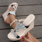 Damen Wedge-Sandalen mit funkelndem Verzierungsdesign R&B