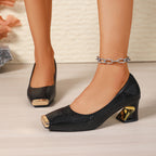 Damen Klassische Peeptoe-Pumps mit eleganter Metallakzent-Detailierung R&B