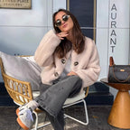 Damen modische Teddyjacke mit vintage Knopfdetails und aufgesetzten Taschen R&B
