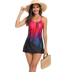 Damen Tankini-Set mit modischen Ripp- und Flammenelementen R&B